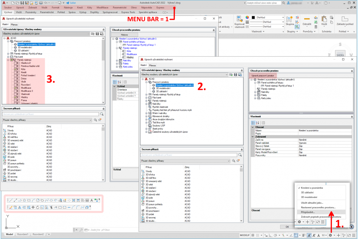 Nastavení klasického zobrazení v AutoCADu (návod)