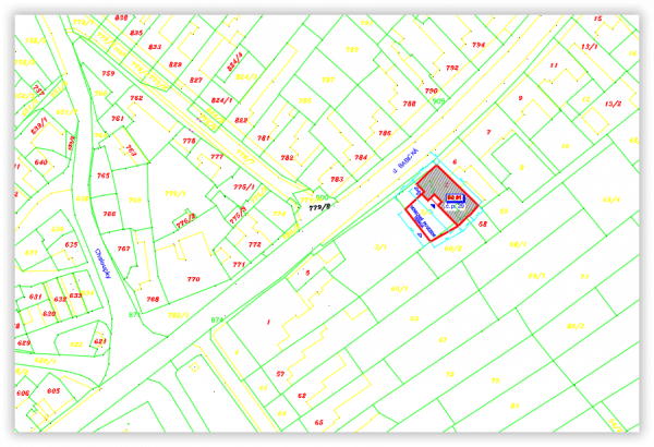 Příklad katastrální mapy